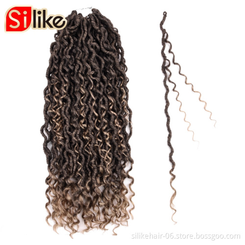 Crochet hair with Curly Ends River Locs New Boho Goddess Locs Crochet Hair 18 inch Hippie Faux Locs Wavy Crochet Curly Hair